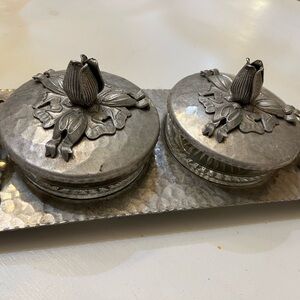 Silver Floral Accent Decor